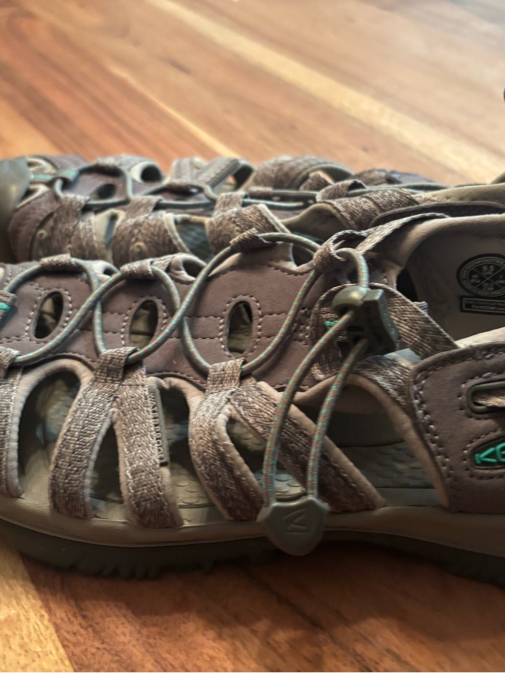 Keen Closed-Toe Hiking Sandals with Teal Accents